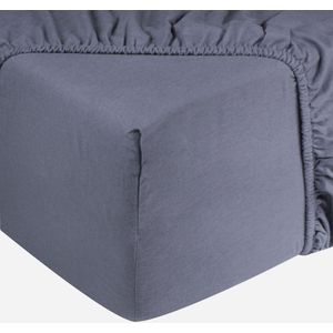 DoubleDry - Hoeslaken Jersey - Grijsblauw - 100% Katoen - Tweepersoons 180x200 cm
