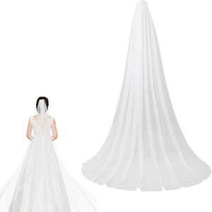 Bruids sluier met kam - Kathedraal sluier - Wit - 118 Inch
