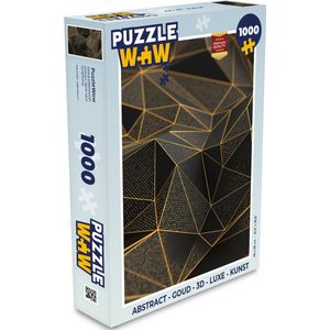 Puzzel Abstract - Goud - 3D - Luxe - Kunst - Legpuzzel - Puzzel 1000 stukjes volwassenen