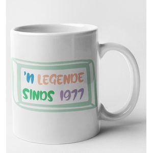 Verjaardag mok 'n legende sinds 1977 beker voor koffie of thee koffietas theetas cadeau voor haar of hem, verjaardag