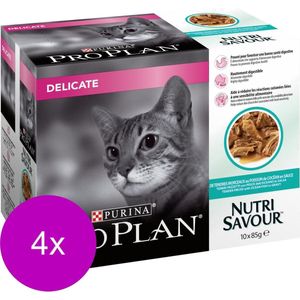 Pro Plan Cat Nutri Savour Delicate Multipack - Kattenvoer - 4 x Oceaanvis 10x85 g
