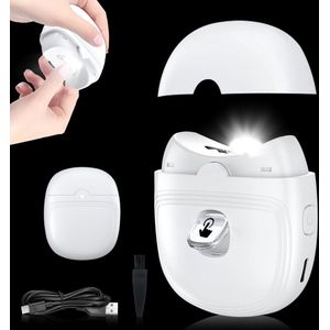 Draagbare Elektrische Nagelknipper met LED-Verlichting en USB-Oplaadfunctie