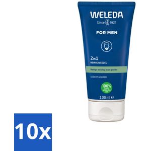 WELEDA - Reinigingsgel & Baardwash 2‑in‑1 Men - 100 ml - Bulkverpakking - 10 stuks