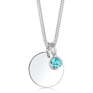 Elli Halsketting maart birthstone 925 Sterling Zilver Swarovski® Kristal