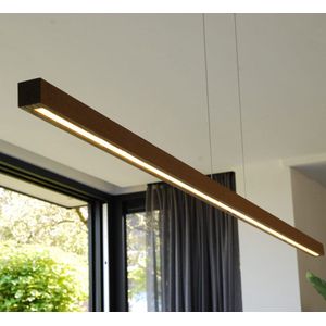 Design houten hanglamp met LED verlichting - ByLum 180 Wenge - Hanglamp hout zwart l Minimalistisch - 100% massief hout - Dimbaar - Hoogte instelbaar I BYLUM180W