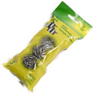 123schoon - Inox Staalspons - 3 Stuks - 20 Gram per Spons