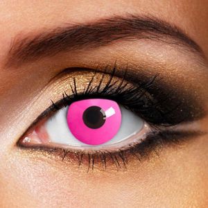 Partylens® kleurlenzen - Pink Out - jaarlenzen met lenshouder - partylenzen