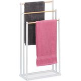 Handdoekenrek - Wit - 3 Stangen - 86 x 44 x 21 cm - Metaal