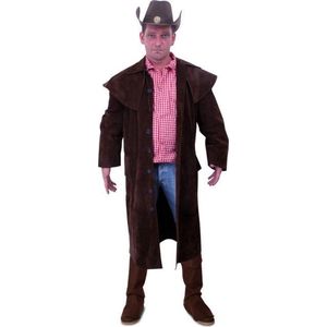 PartyXplosion - Cowboy & Cowgirl Kostuum - Pedro El Gringo Cowboy Jas Man - bruin - Maat 52 - Carnavalskleding - Verkleedkleding