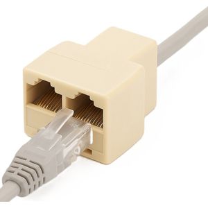 Netwerk Splitter 1 Naar 2 RJ45 - Ethernet Adapter - Beige