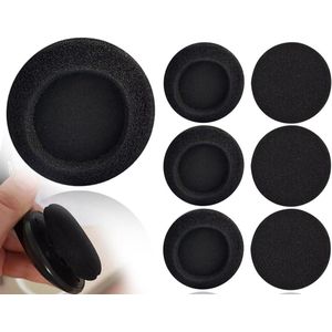 Inovra - Hoofdtelefoon Oorkussens Set van 6 Stuks - Vervangende Schuim Oorkussens 55 mm Zwart - Audio Hoofdtelefoon Accessoires