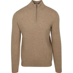 Steppin' Out Half Zip Trui Merinowol Beige - Maat S - Heren - Pullovers