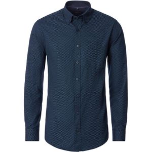 CASA MODA - Sport Casual Fit Overhemd - Blauw Dessin - Flanel