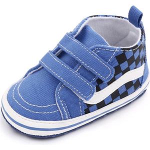 Stoere hoge baby schoenen - Babysneakers van Baby-Slofje - Blauw maat 17 ( 11 cm)