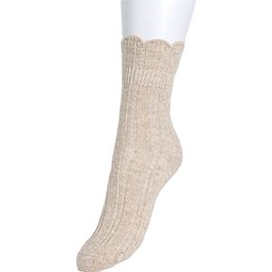 Bonnie Doon Girly Merino Wol en Cashmere Dames Sok Vrouwelijk Boordje Warm en Zacht Maat 36/42 Kleur Sand Mele - Merino Wol - Cashmere - Comfortabel - Elegant - Dames - Winter - Vrouwelijk - Luxe - Warme Voeten - Sand Mele - BP241106.343