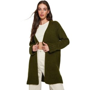 Trendyol Antraciet Gebreide Vest Met Brede Pasvorm En Zachte Textuur Twoaw21Hi0555