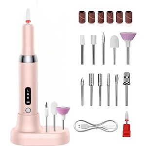 Daity 1 Set - Nagelvijl electrisch， nagelgereedschapset, 3 Standen, Inclusief Accessoires (roze)