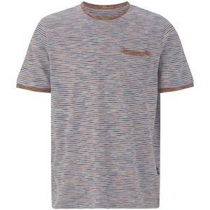 T-shirt ORIELLO lichtblauw gestreept