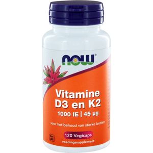 Vitamine D3 1000 IE & Vitamine K2 - 120 vegetarische capsules - Now Foods