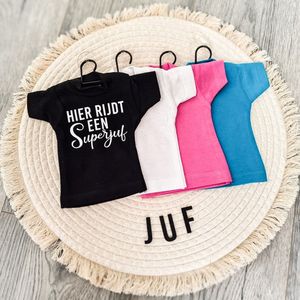 Mini t-shirt - Zuignap - Roze - Super juf - Bedankje - Einde schooljaar – Juffrouw