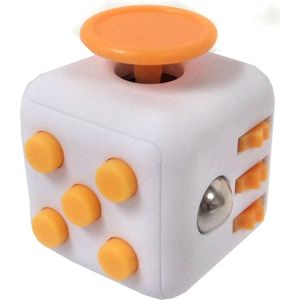 Kwalitatieve Fidget Cube / FriemelKubus | Anti Stress Speelgoed | Fidget Toy - Wit-Oranje - AWR