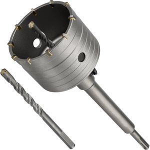 Professionele 82mm Holle Boorkroon Met SDS Plus Adapter En Verbindingsstang - Duurzaam En Hamerslagbestendig
