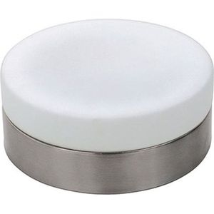 LED Plafondlamp - Opbouw Rond - E27 - Mat Chroom Aluminium - Ø180mm