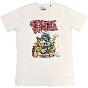Marvel Ghost Rider - Bike Heren T-shirt - M - Creme