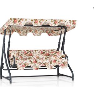 Schommelbank voor Tuin - Met Dakje - 200 x 165 x 110cm - Bloemen Design