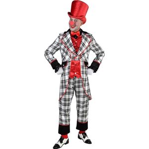 Magic By Freddy's - Clown & Nar Kostuum - Compleet Groot Russisch Staatscircus Clown - Man - Zwart / Wit - XXL - Carnavalskleding - Verkleedkleding