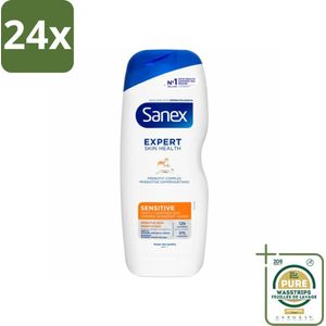 Sanex - Douchegel - Dermo Sensitive - Voor Gevoelige Huid - 600 ml - Voordeelverpakking - 24 stuks - Sanex Dermo Sensitive - Lactoserum