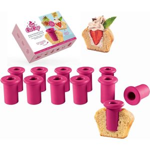 12 x siliconen uitsteekvormpjes, bakvormen, perfecte uitsparingen voor professionele muffins en cupcakes, ideaal voor het uithollen en vullen van muffins, cupcakes, 6 stuks voor een muffinplaat