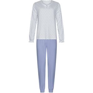 Pastunette - Blue Fog - Pyjama - Bio Katoen - Wit/Blauw - Maat 42