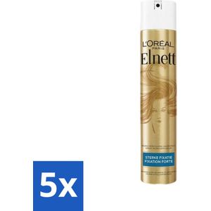 L'Oréal Paris - Elnett Satin - Haarspray - Sterke Fixatie - Satijnzacht Gevoel - 300 ml - Bulkverpakking - 5 stuks
