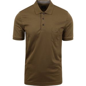 OLYMP - Polo Olijfgroen - Modern-fit - Heren Poloshirt Maat M