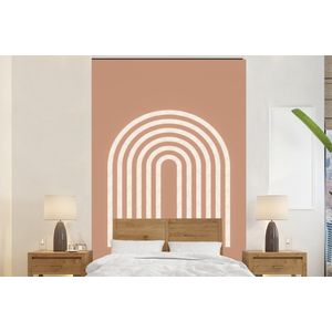 Abstract - Kunst - Regenboog - Wit - Bruin - Behangpapier