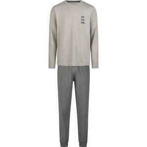 Phil & Co Lange Heren Pyjama Set Katoen Grijs/Groen - Maat XL