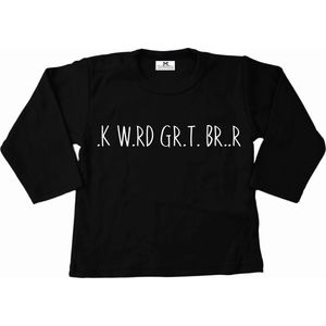 Shirt grote broer-zwart-.k w.rd gr.t. br..r-bekendmaking zwangerschap-Maat 134/140