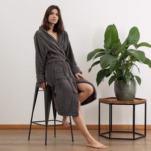 Badjas voor dames en heren met capuchon en opgestikte zakken Extra zacht microvezelkoraalfleece, zeer absorberend en sneldrogend | Gewoon om te knuffelen