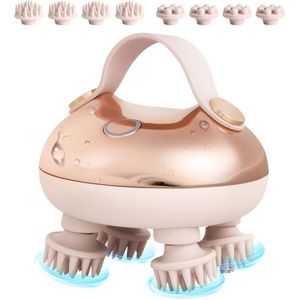 Waterdicht elektrisch hoofdmassageapparaat met 8 afneembare massagekoppen voor optimale ontspanning en haargroei