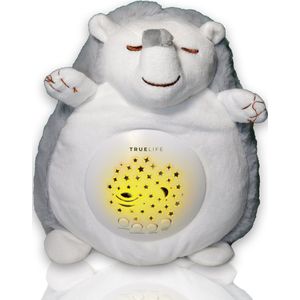 TrueLife Slaaptrainer en White Noise Machine en Sterrenprojector – Knuffel Egel – Slaapgeluiden – Witte Ruis – Baby - Peuter
