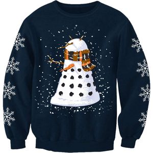 Sneeuwman kersttrui voor kinderen met Dalek inspiratie