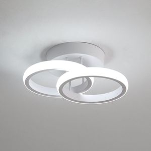 Delaveek-Dubbele Cirkel LED Binnen Plafondlamp-22W 2500LM-Koud Wit 6500K -Aluminium-Wit