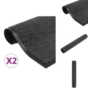 vidaXL Deurmat - Deurmatten - Droogloopmat - Droogloopmatten - Droogloopmatten 2 st rechthoekig getuft 90x150 cm antraciet