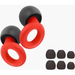 Ear Plugs - Oordoppen voor Slapen - Earplugs - Reizen - Overprikkeling - Earplugs - Rood - SNR 26 dB Demping - Sleep Plugs - Festival Oordopjes - Herbruikbare Gehoorbescherming - Siliconen voor Slaap en Gevoeligheid - 8 Dop
