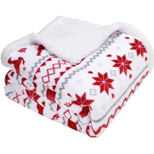 Winter Plaid - Winter Deken - 150x120cm - Kerst Deken - Kerstplaid - Kerstprint - Super Zacht - Flanel Fleece - Fleece Plaid - Kerst dekens - Plaid - Pluizig Pluche - Behaaglijke - voor Bank, Bed, Stoel