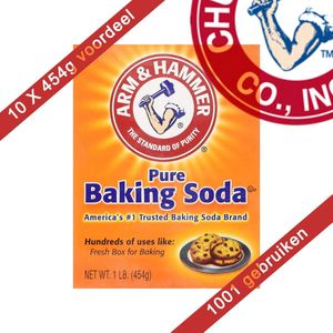 Arm & hammer baking soda 454 gram 10 stuks - Voordeelverpakking - Baksoda - Natriumbicarbonaat - Bicarbonaat - Zuiveringszout