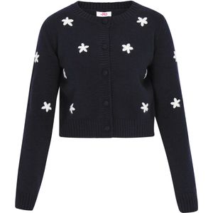 MYMO - Gebreid Vest - Zwart/Wit - Lange Mouw