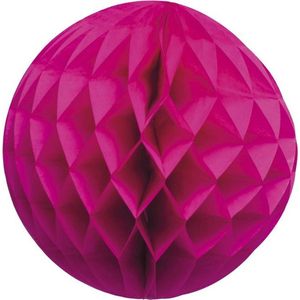 Papieren decoratie bol fuchsia 10 cm