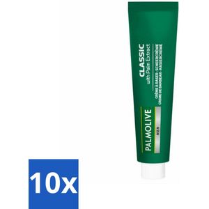 10 x Palmolive Men Scheercrème Classic 100 ml - Hydratatie - Scheerirritatie - Palmvruchten - Frisse Geur - Gladde Huid